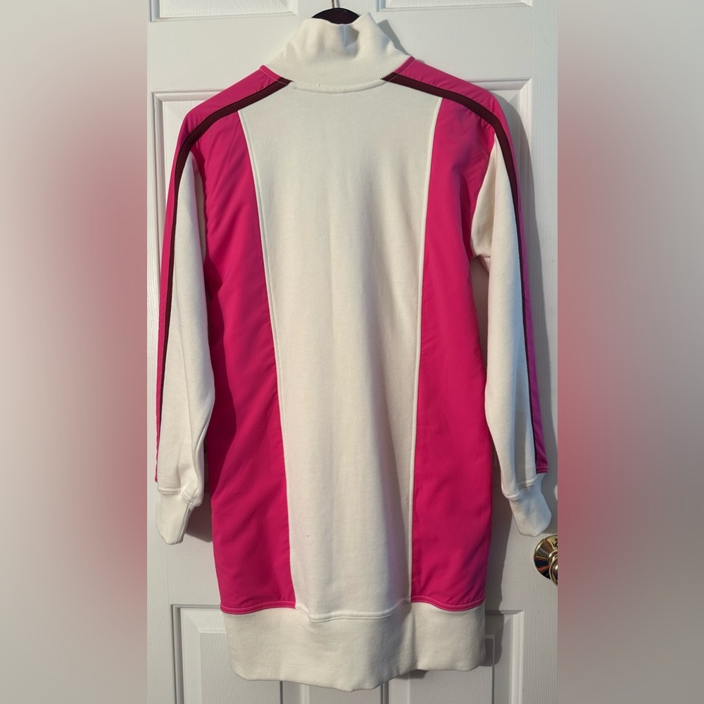 ANTHROPOLOGIE XXS Daily Practice PREPPY Color Block Twofer Mini Dress Pink White - Picture 15 of 16
